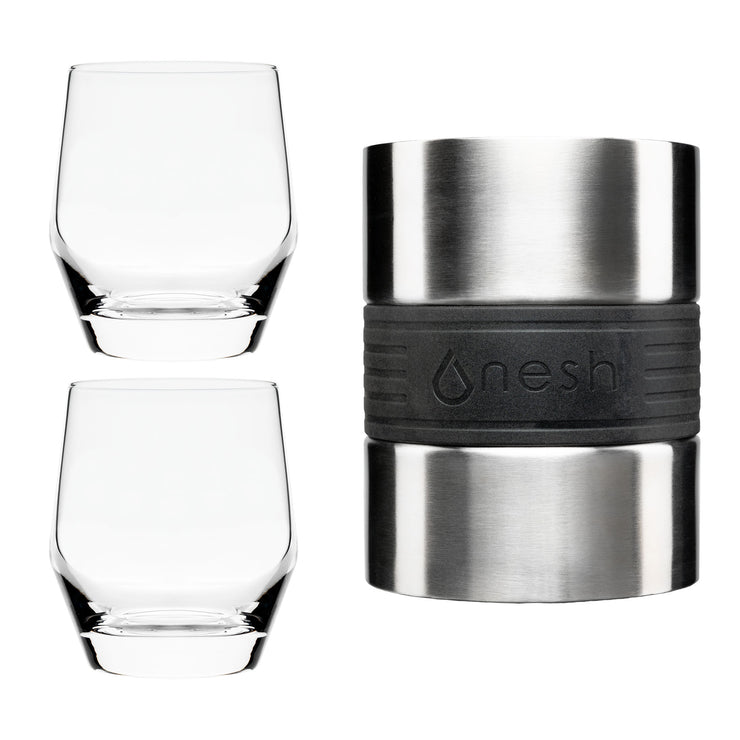 Nesh Whiskey Chiller and Heavy Base Tumbler Set